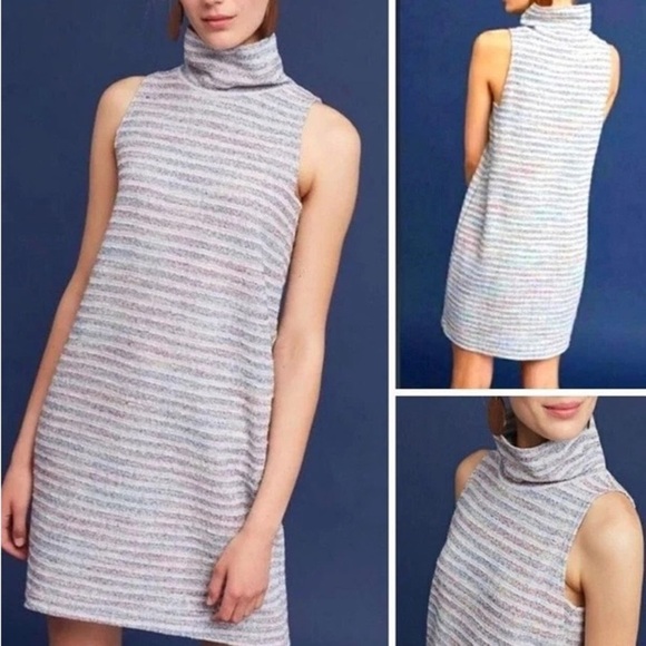 Akemi + Kin Striped High Neck Mini Dress Size Xsmall - Picture 7 of 7